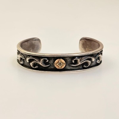 First Arrows 18k Gold Bangle Bracelet Arabesque Gold M Used From Japan