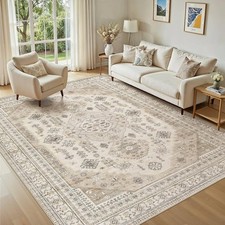 5x7 Washable Area Rug, Large Rugs for Living Room Stain Resistant Non Slip Ba...