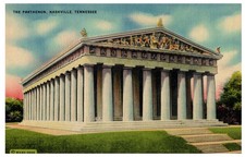 Vintage Nashville Parthenon Tennessee Linen Postcard Colourpicture c. 1930s