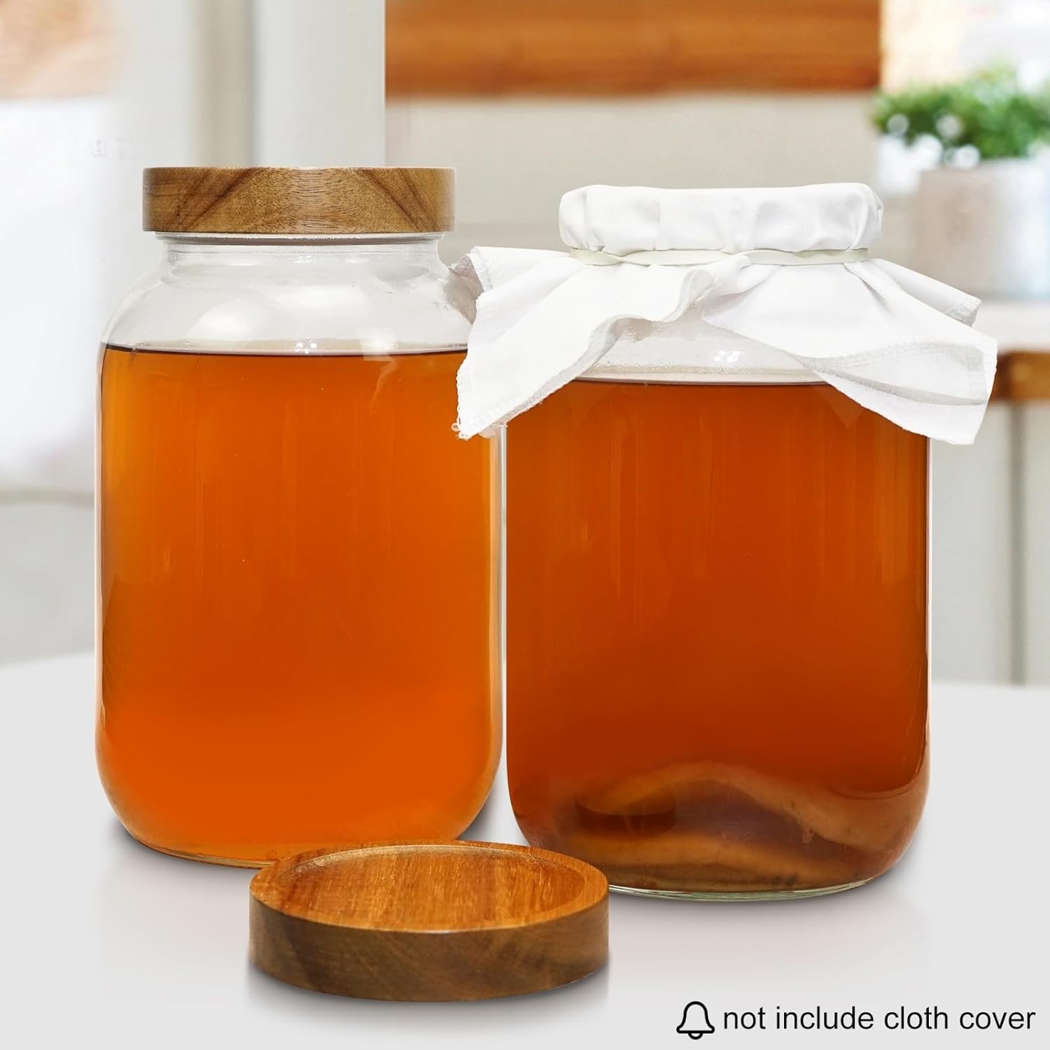 Eleganttime 128 Oz Jars Extra Wide Mouth 2 Pack, 1 Gallon Glass Large Jars