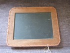Antique School child's slate wood framed, felt & lace 7 x 9 inches double sided — photo 1