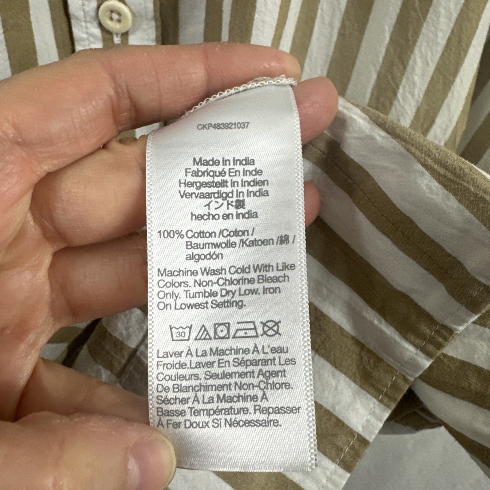 Madewell Collared Button Front Mini Shirtdress St… - image 6