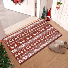 GustoWave 2 3ft Snowflake Christmas Holiday Decorative Area Rug,Door Mat for