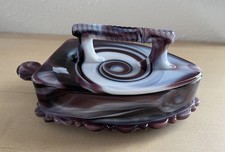 Vintage Imperial Purple Swirl Slag Glass Iron...