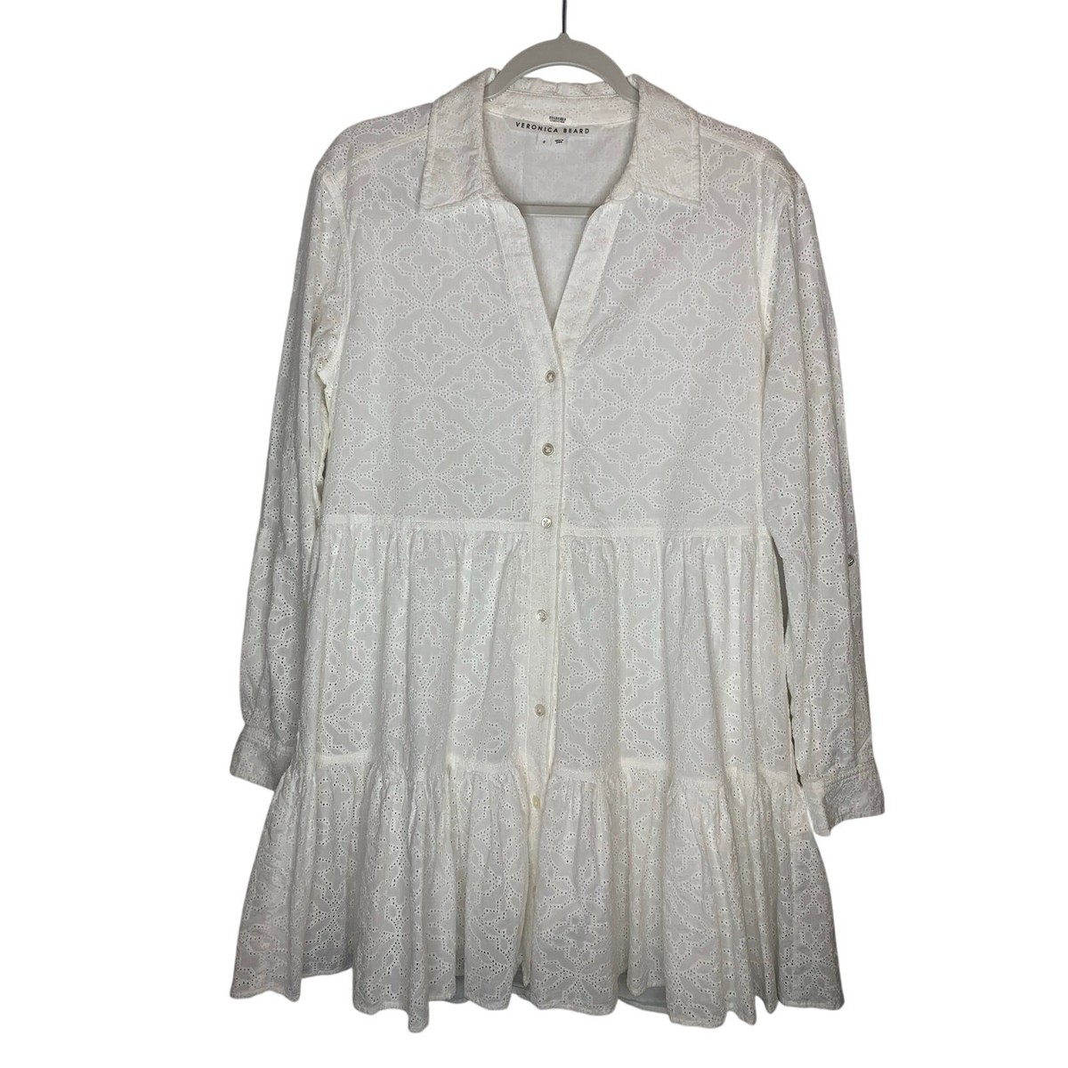 Veronica Beard Atari Eyelet Tiered Mini Dress View 4