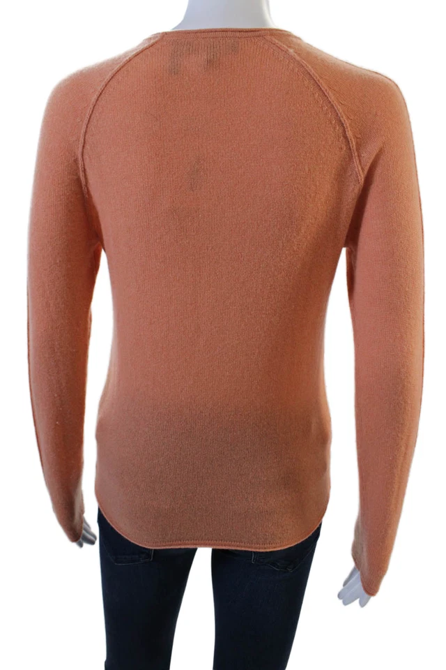 Suéter de punto de cachemir de manga larga Theory para mujer naranja talla PP Foto 3 de 4