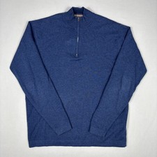Peter Millar Crown Sport 1/4 Zip Sweatshirt Men's M Blue Preppy Performance Golf