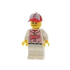1x Lego Minifigures Series 3 Baseball Player White Baseball Cap 8803 col03-16 col047