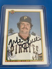 Mike LaValliere 1990 Bowman On Card Autograph Pittsburgh Pirates