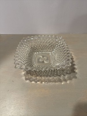 Clear Square Glass Trinket Dish Votive Holder Bumpy Surface Square Glass Tray