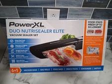 PowerXL Duo NutriSealer Elite 6-in-1 Vacuum Sealer Machine Set White NIB Sealed