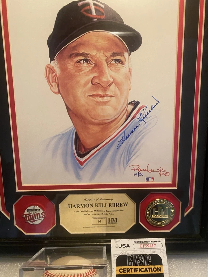 Harmon Killebrew Autographed Framed Photo and Baseball - Twins HOF Legend COAs - Image 2 of 4
