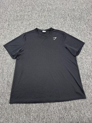 Gymshark Shirt Men XL Black Critical 2.0 Stretch Performance Gym Short Sleeve