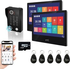 1080P Video Door Phone Apartment Doorbell Intercom System,10 Inch Wired Touch.