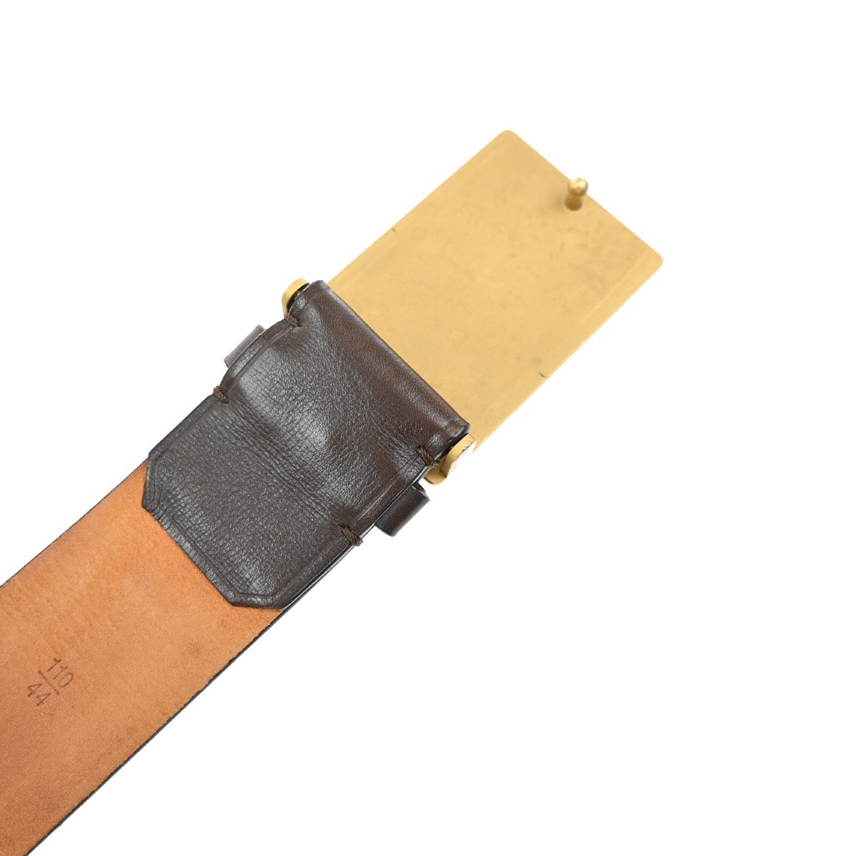LOUIS VUITTON Logo Ceinture Utah Belt 110/44 Leather Brown  display picture 3