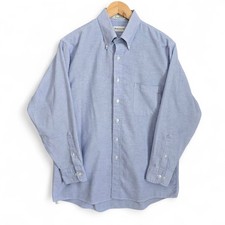 Van Heusen Dress Shirt Mens 16 32/33 Blue Button Down Oxford Cotton Blend