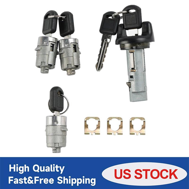 Ignition Switch Cylinder & 3 Door Lock Set W/2 Keys For Suburban Tahoe 98-99