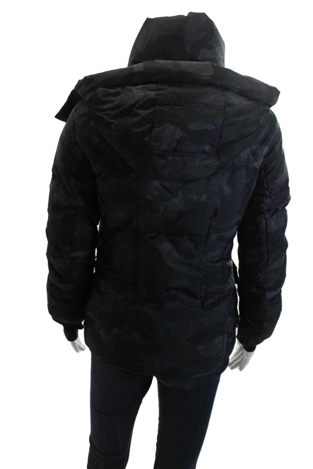 Chaqueta acolchada acolchada SAM para mujer negra camuflaje 85 % poliéster talla S Foto 3 de 4