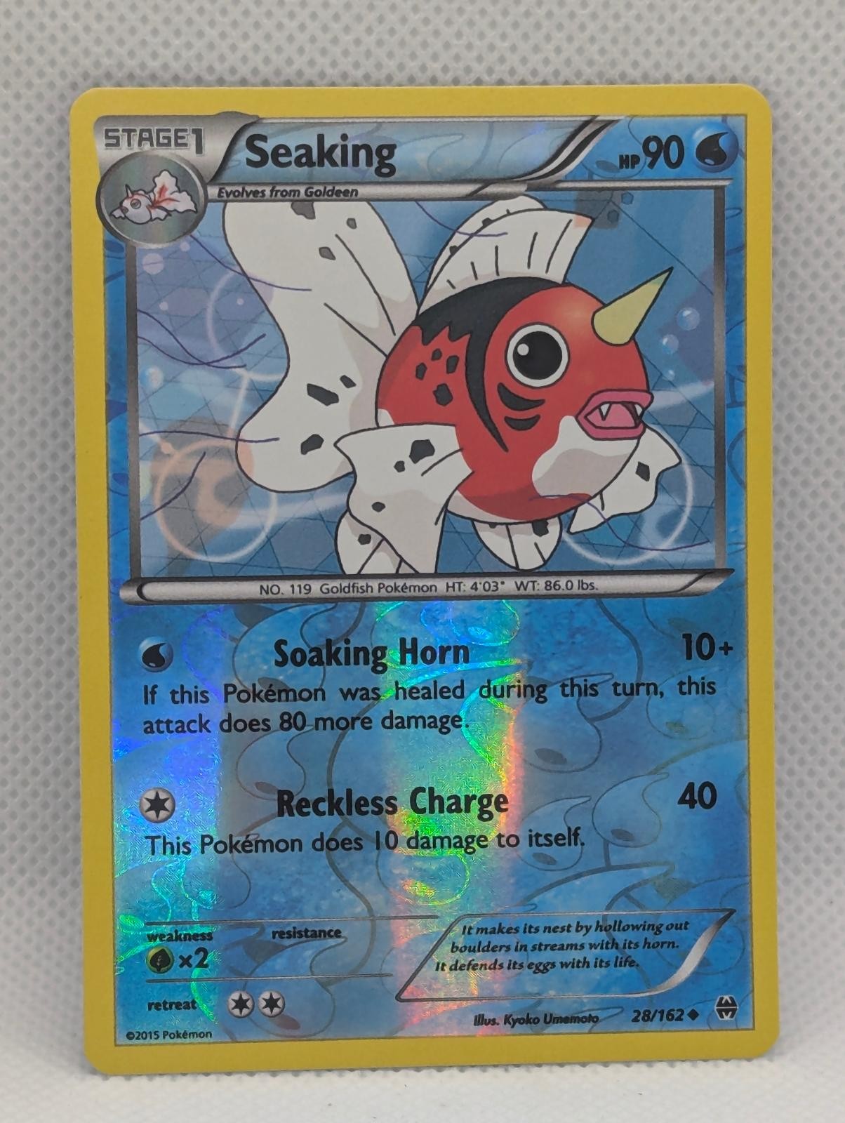 SEAKING 28/162 UC BREAKTHROUGH POKEMON REVERSE HOLO LIGHTLY PLAYED SEAKING