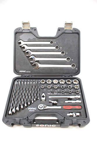 Sonic Tools 203703 Sockets Assortment with Ratchet 3/8" 37-piece