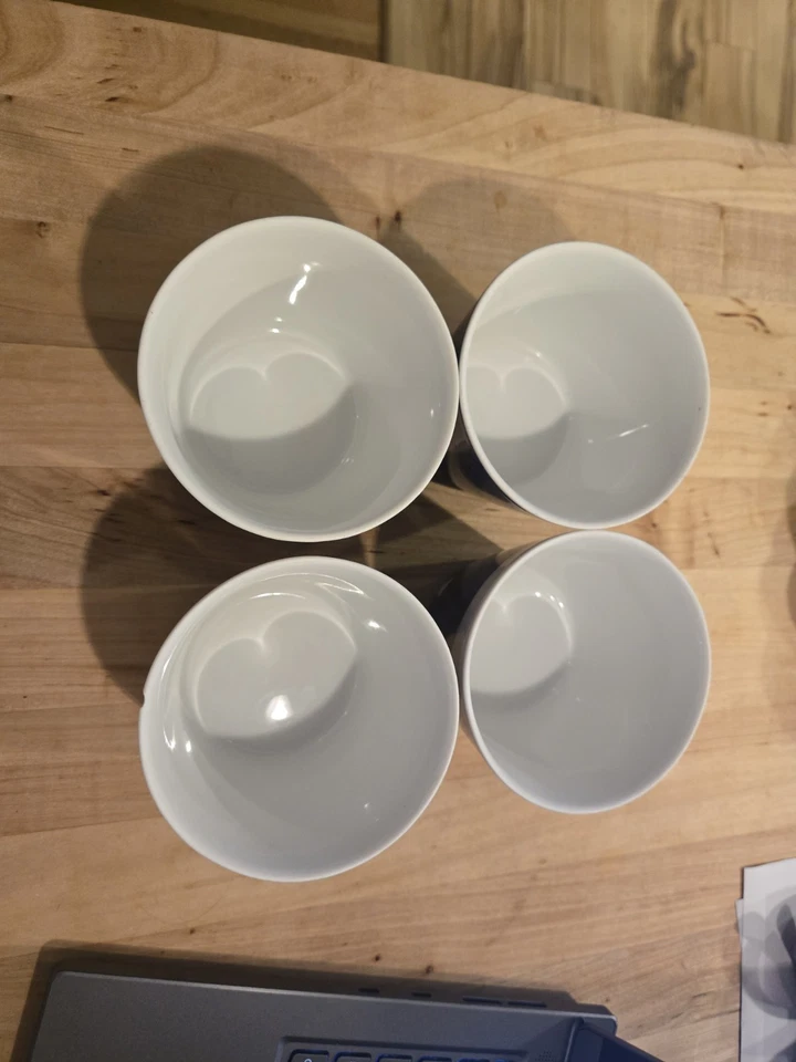 Tazas de cuenco Ikea Beta Fish azul + blanco de 4" (juego de 4) RARAS Foto 2 de 4