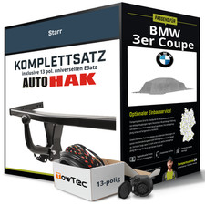 F�r BMW 3er Coupe Typ E36 Anh�ngerkupplung starr +eSatz 13pol uni. 92- NEU