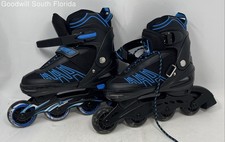 Papaison Unisex XZY-301-ST Black Blue Inline Roller Skates Sz W5.5-8.5 M4.5-7.5