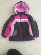 S. Rothschild Girls Winter Coat Size 5/6. Hooded Pink-white-brown