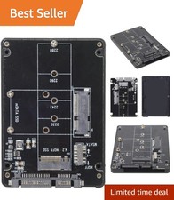 Combo M.2 NGFF B-Key  mSATA SSD to SATA 3.0 Adapter Converter Case Enclosure...