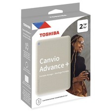 Toshiba Canvio Advance Plus 2TB Portable External Hard Drive - White HDTCA20XWCA