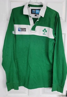 Irland IRFU Canterbury Rugby WM Shirt Polo Trikot Herren 2015 Medium.