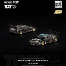 POP RACE 1:64 Top Secret GT300 Supra TDE 2026 Full Carbon Black Model Car STOCK