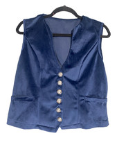 Unbranded Women's Suede/Faux Velvet Navy Vest Top Size XL