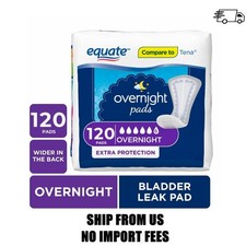 Equate Options Women's Incontinence Pads, Unscented, Overnight 120 Count
