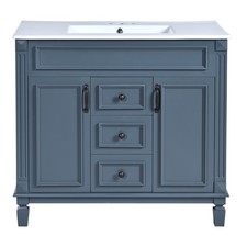 Single sink bathroom dressing table,2 soft-closed doors and 2 drawers