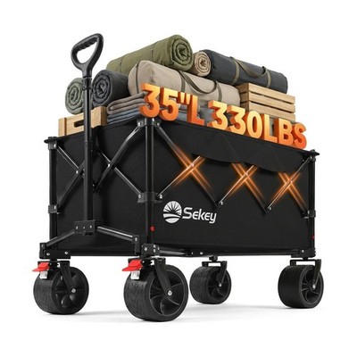 Sekey 150L Wagons Carts Foldable with Big All-Terrian Beach Wheels, Collapsib...
