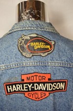 Vtg Harley Davidson Jean (10) Patch Jacket LEE Rider Denim  Youth L Adult Small