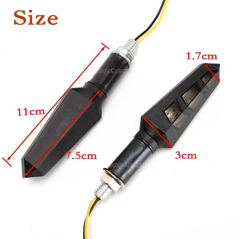 4pcs Turn Signal LED Flowing Indicator Lights 10mm For Honda CRF 250X 150 300L - Image 2 of 4