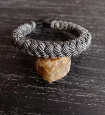 Handmade Black & White "Round Braid" Paracord Bracelet 