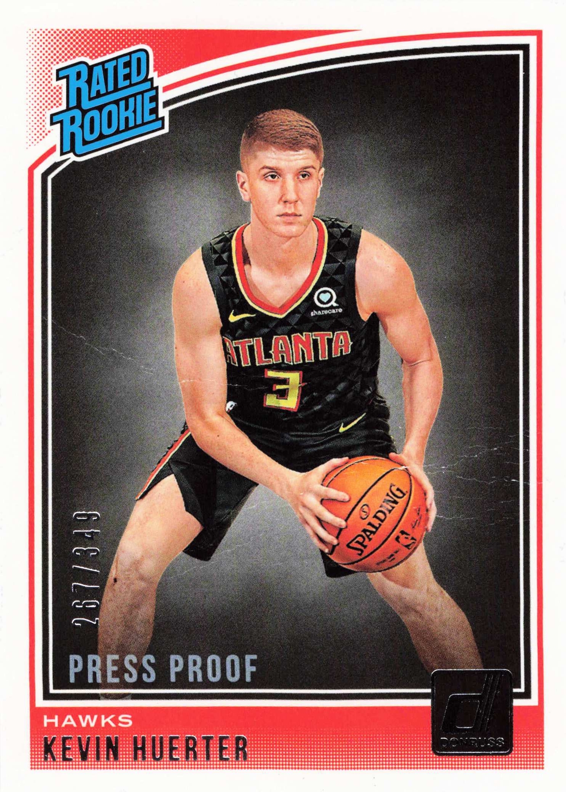 2018-19 Donruss #184 Kevin Huerter Press Proof Silver #/349 Rookie RC