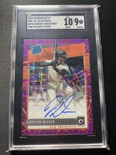 2020 DONRUSS OPTIC RATED ROOKIES SIGNATURES PINK VELOCITY #42 JAYLIN DAVIS SGC 9