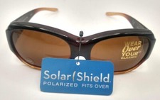 Foster Grant SOLAR SHIELD Polarized Brown Sunglasses FO-038 Fits Over Glasses