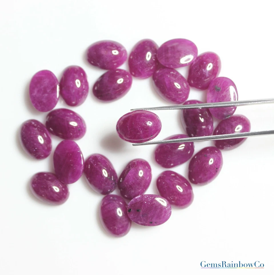 Natural Ruby Cabochon loose Oval gemstones in size 10x8mm to 16X12mm, AA Quality - Image 3 of 4