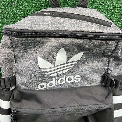 Adidas Backpack School Bag Gray Black #90288 Top Zip Closure | eBay