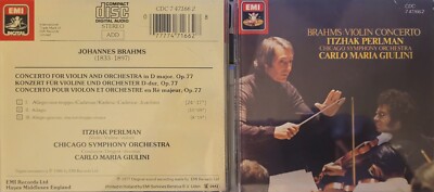 Brahms Violin Concerto IMPORT JAPAN CD 1986 EMI/Angel Itzhak Perlman SHIPS FAST