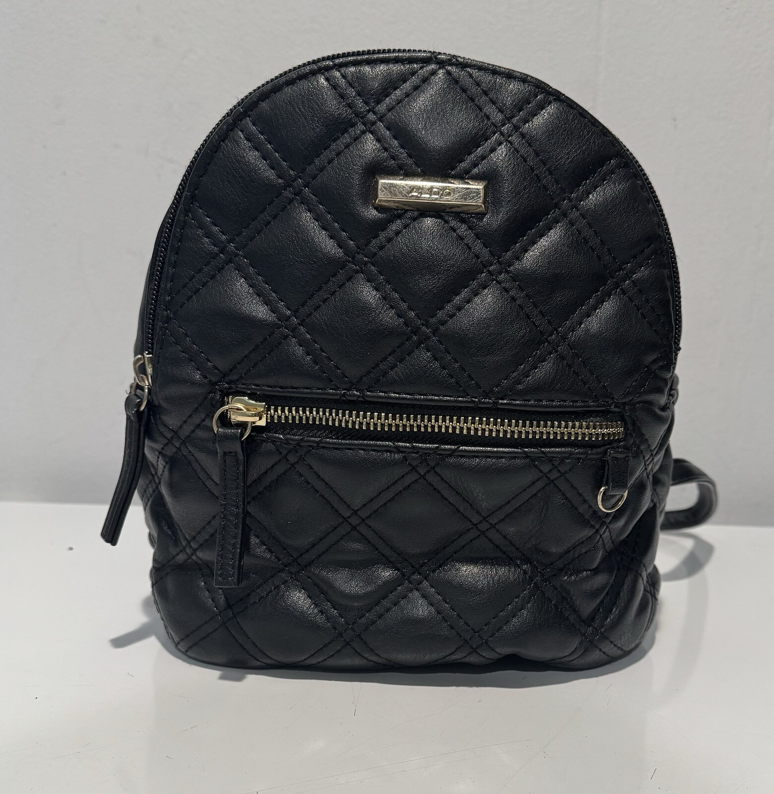 Aldo Quilted Small Backpack Adjustable Straps Bla… - image 1