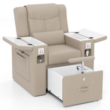 Pro Manicure Pedicure Massage Recliner Chair Nail Beauty Salon Spa w/ Foot Bath
