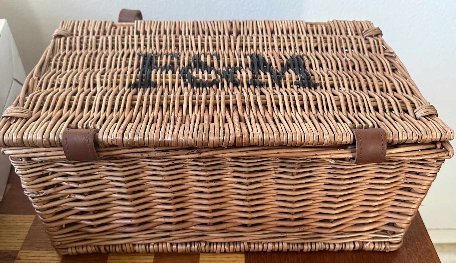 Fortnum & Mason F&M Wicker Basket Small Empty With Straps Storage 16