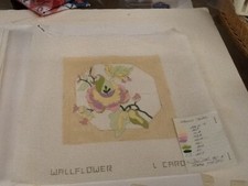 Handpainted Needlepoint Canvas  Wallflower  by Caron Collection  New - 2-70R