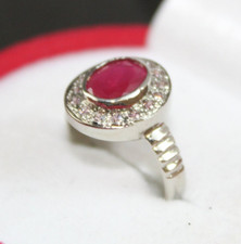 Red Ruby Stone Ring Women Ruby Ring Christmas Surprise Ring Sterling Silver 925